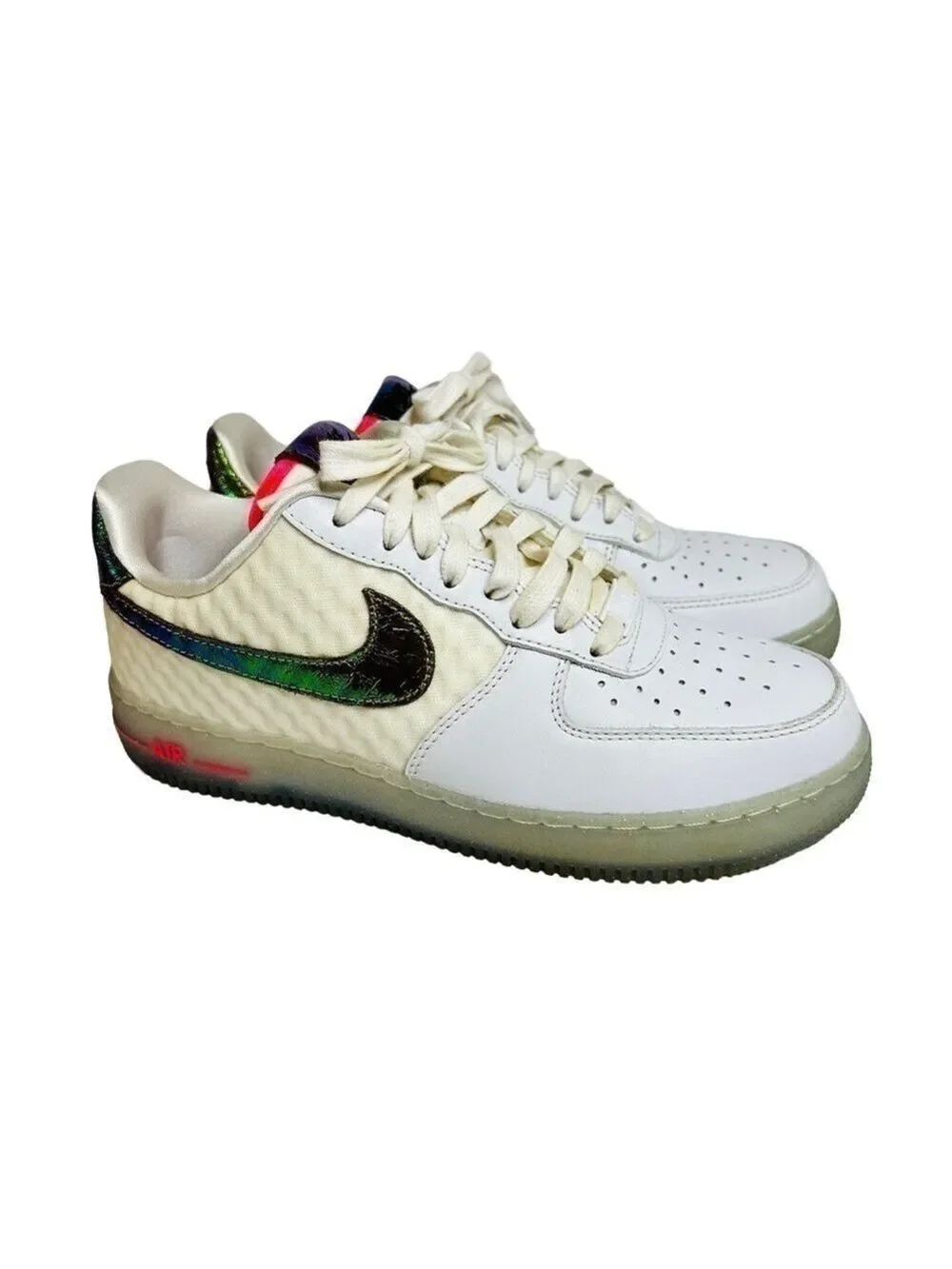 Nike Air Force 1 Low CMFT PRM QS White Metallic Gold Hyper Punch Sneaker Men’s 8